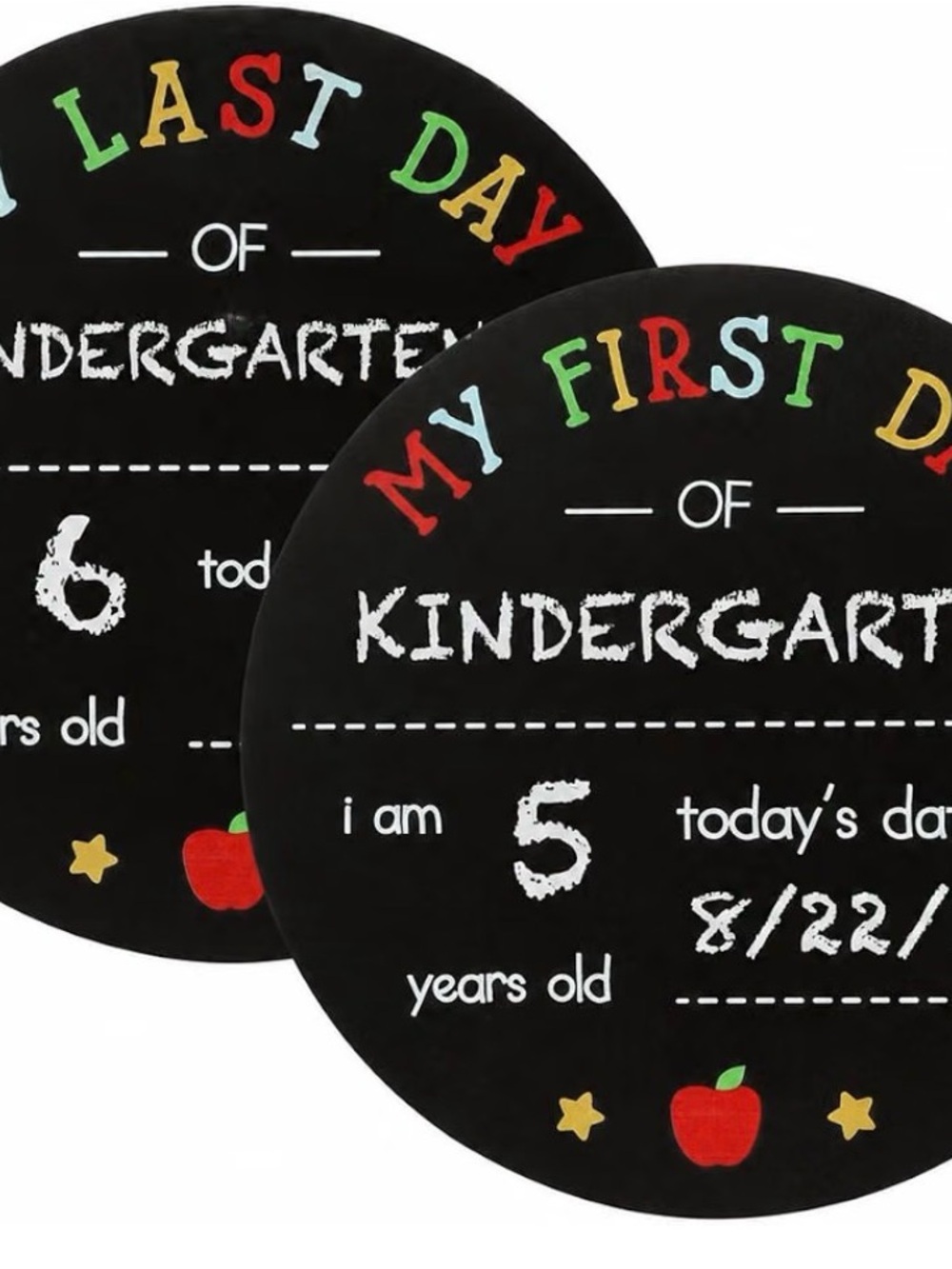 Round First and Last Day of School Chalkboard Sign Back to School Reusable Sign